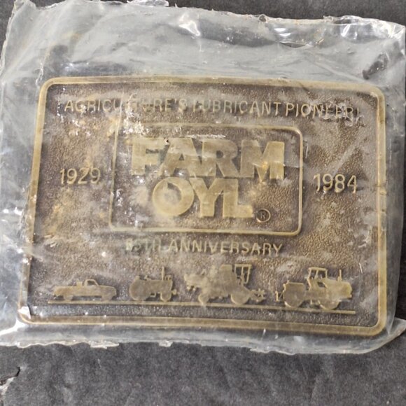 Other - New 1984 Farm OYL 55th Anniversary Agricultures Lubricant Pioneer Belt Buckle